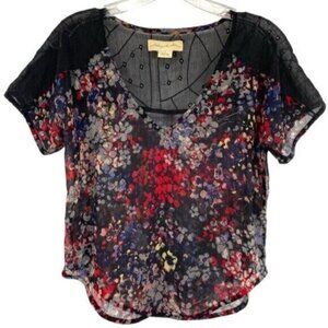 Staring At Stars Whimsigoth Floral Lace Sheer Blouse
